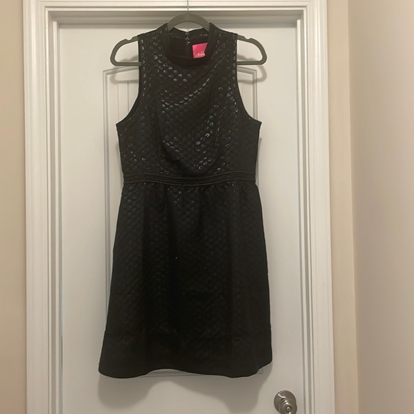 Lilly Pulitzer Zaria Black Onyx Polka Dot Jacquard Cocktail Dress Size 8 - Picture 1 of 10